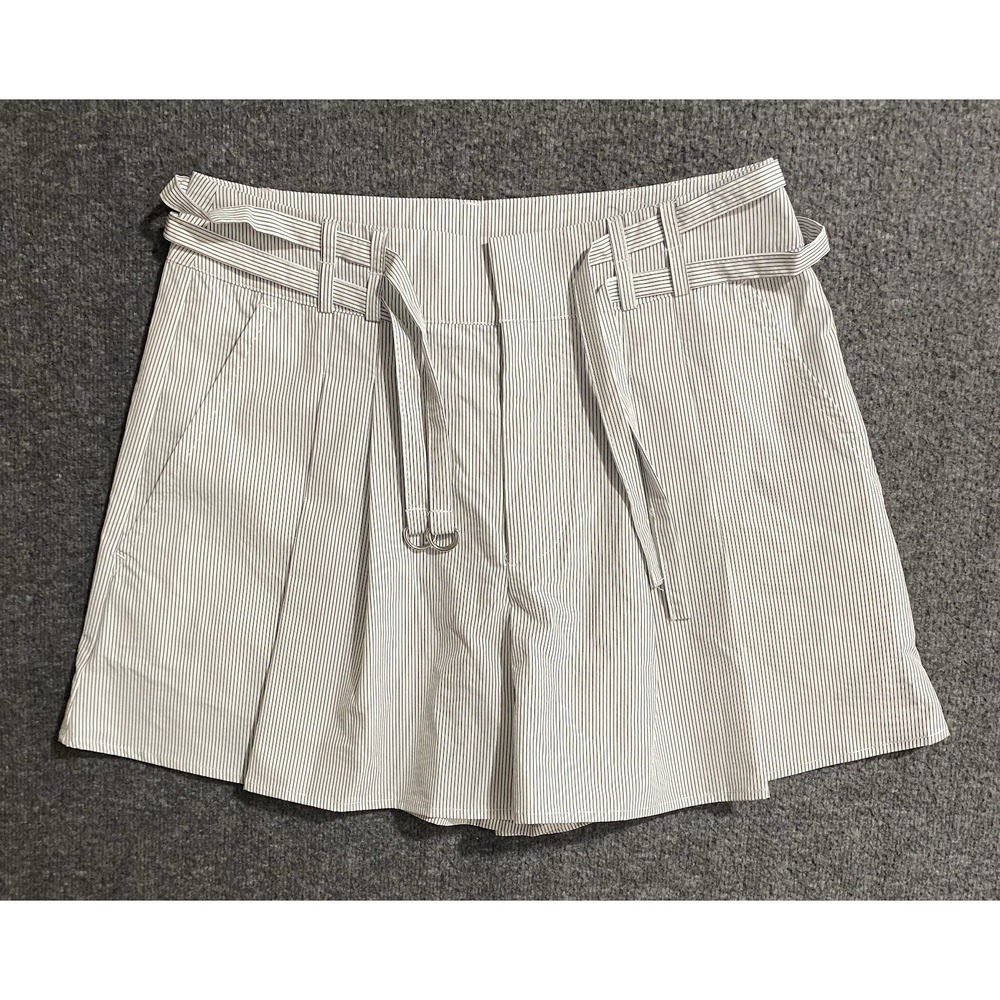 Forever 21 Skirt Womens Ivory Black Short Pleated Side Zipper Size S
